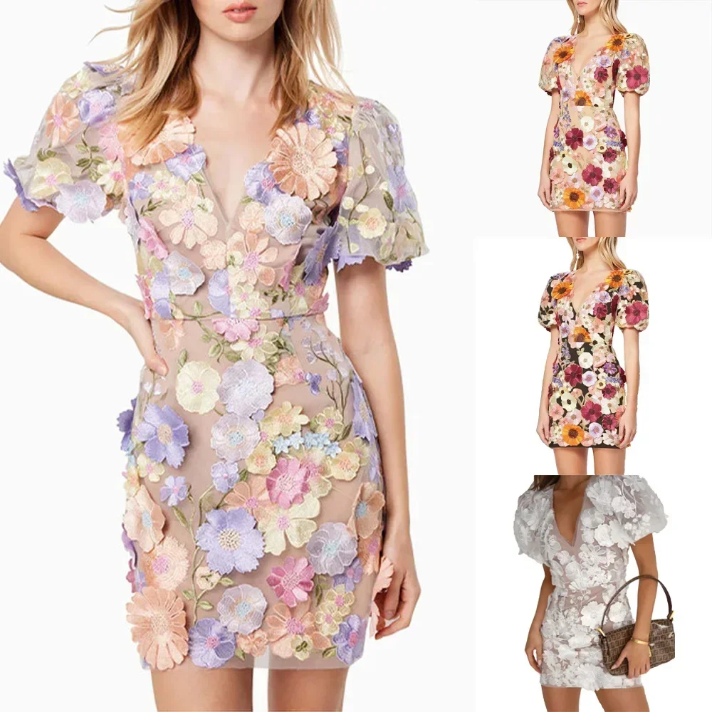Sexy Embroidered V-neck Flower - Embroidery Zara avis et prix