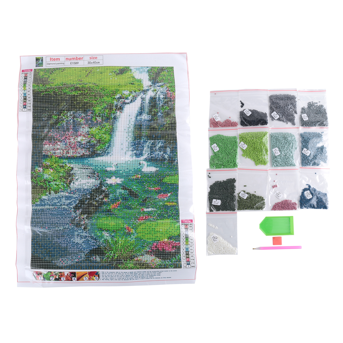 A71Z  Waterfall Scenery Fish D - Embroidery Fish avis et prix