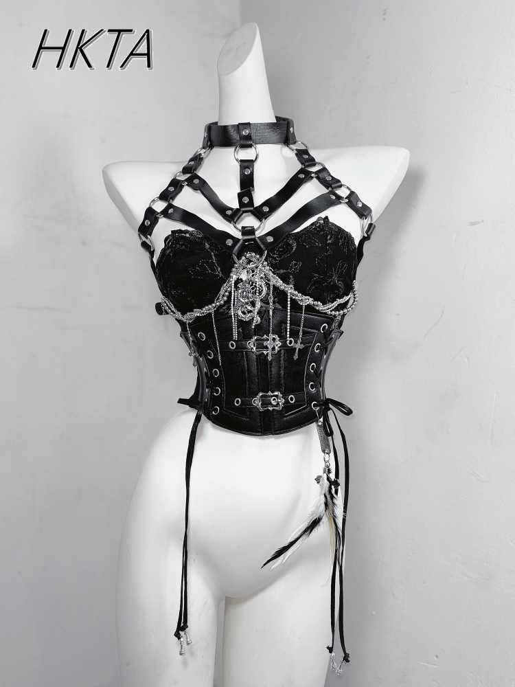 Dark Style Goth Metal Chain Wa - Embroidery Roses avis et prix