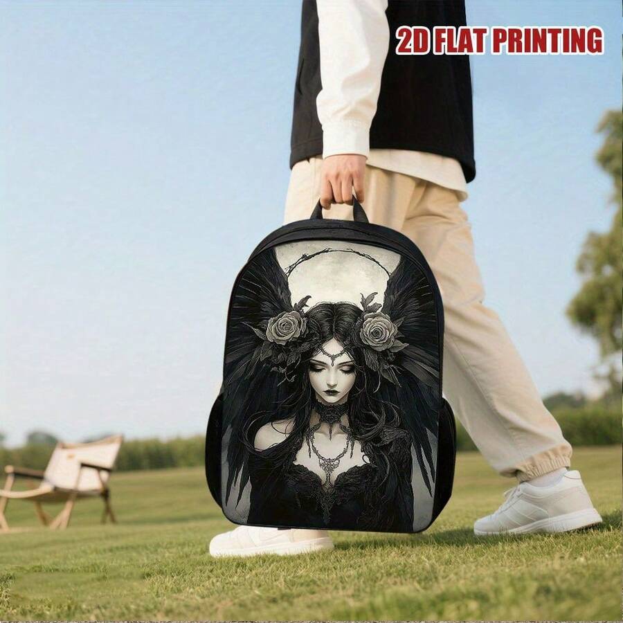Gothic Phantom Angel Backpack  - Embroidery Roses avis et prix