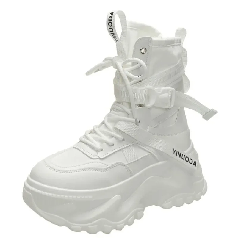 Fashion Women Chunky Platform  - Embroidery White avis et prix