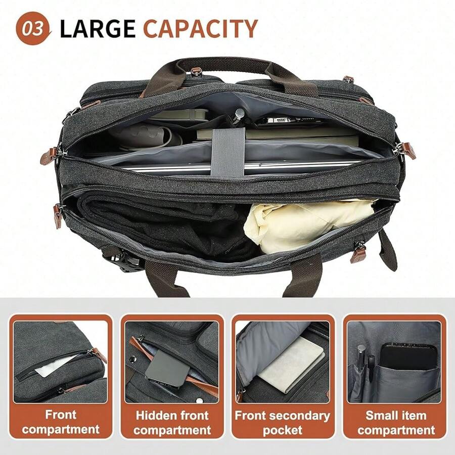 Canvas Laptop Backpack 3-In-1  - Embroidery Bag avis et prix