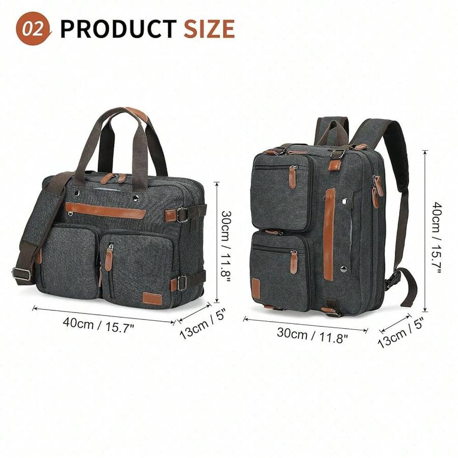 Canvas Laptop Backpack 3-In-1  - Embroidery Bag avis et prix
