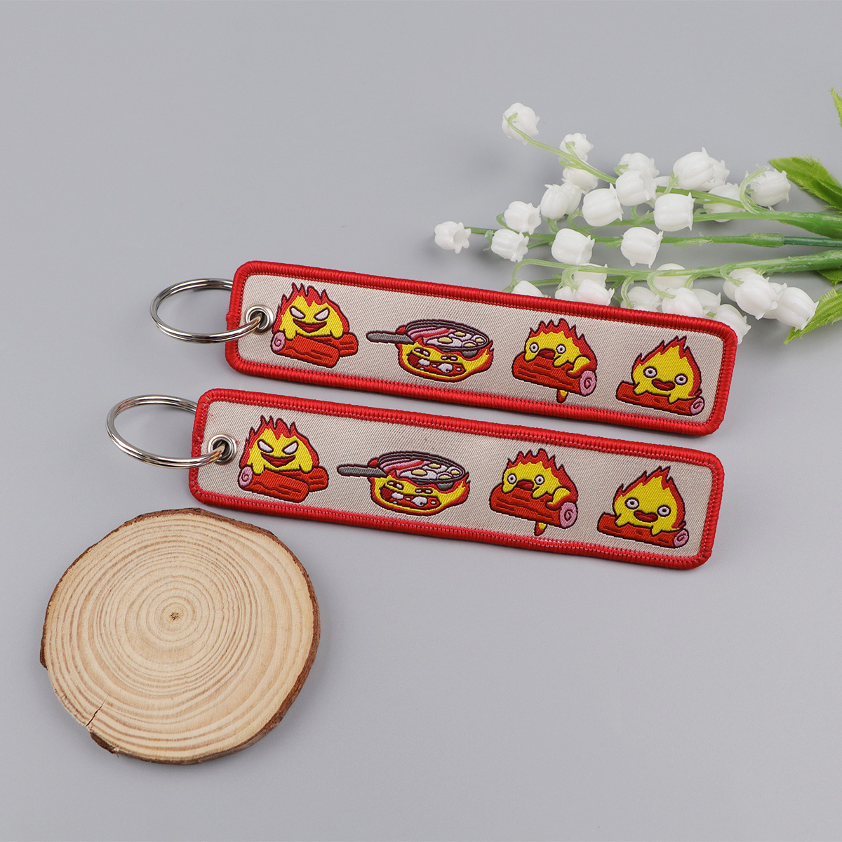 Anime Fire Embroidery Key Fobs - Embroidery Bag avis et prix