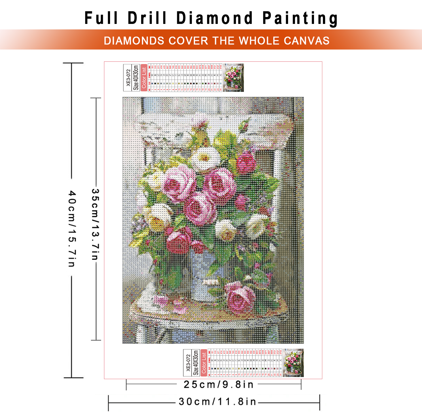 1pc frameless  Diamond Paintin - Embroidery Roses avis et prix