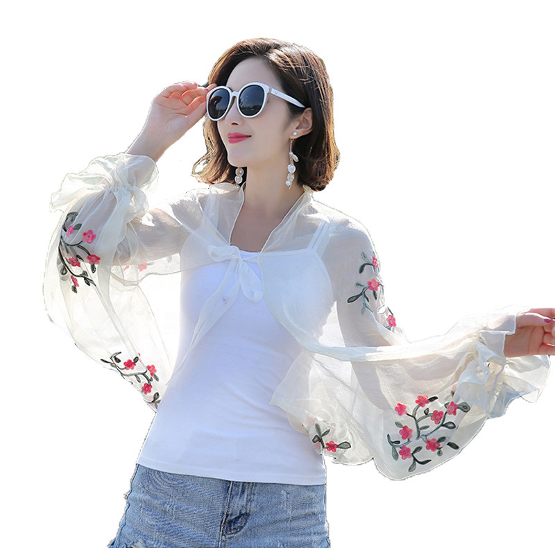 2025 Summer New Women Long Cas - Embroidery Cotton Shirt avis et prix