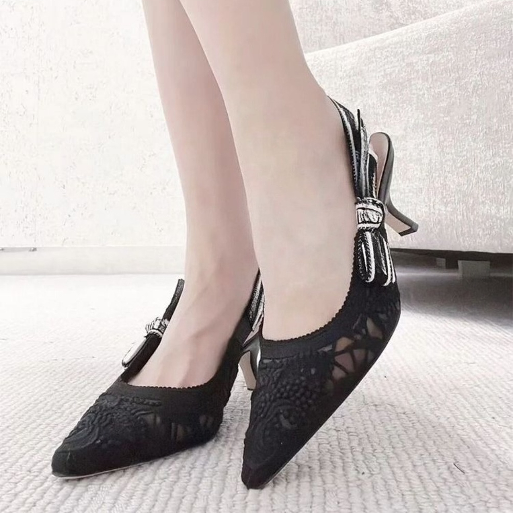 Genuine Leather High Heel Sand - Embroidery White avis et prix