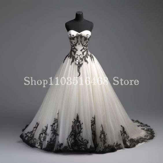 Black White Gothic Embroidered - Embroidery White Dress avis et prix
