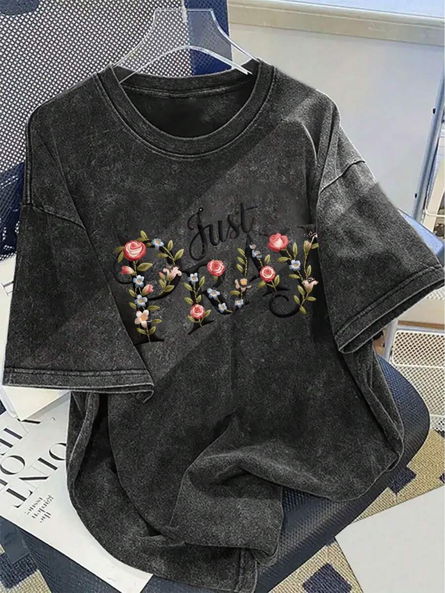 Unisex Cotton Short Sleeve T-S - Embroidery Cotton Shirt avis et prix