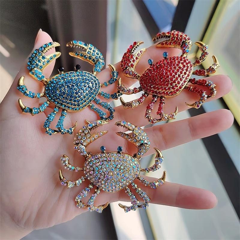🌟Fashion Rhinestone Crab Brooc - Embroidery Fish avis et prix