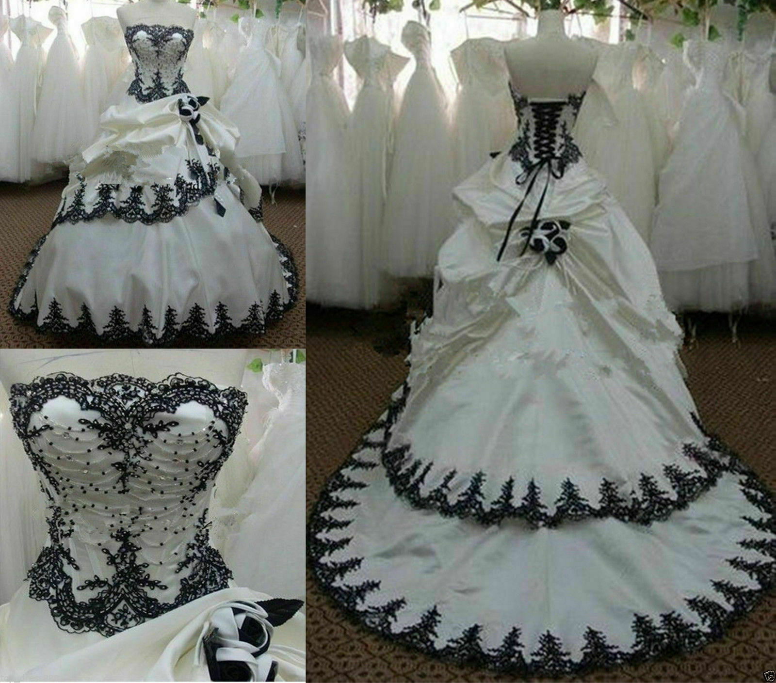 Vintage Wedding Dress Gothic B - Embroidery White Dress avis et prix