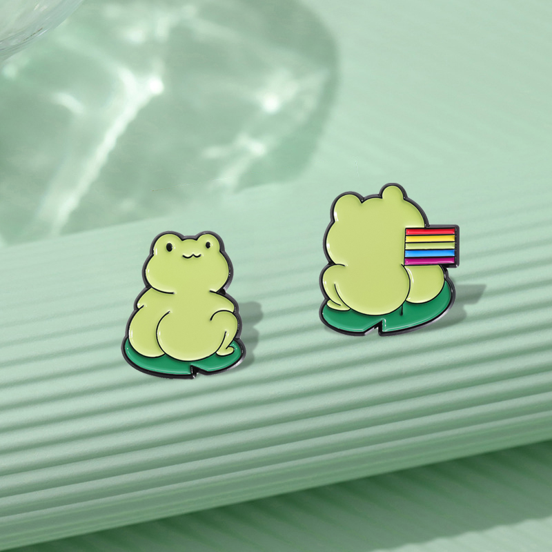 Cute Green Frog Enamel Pins Cu - Embroidery Fish avis et prix