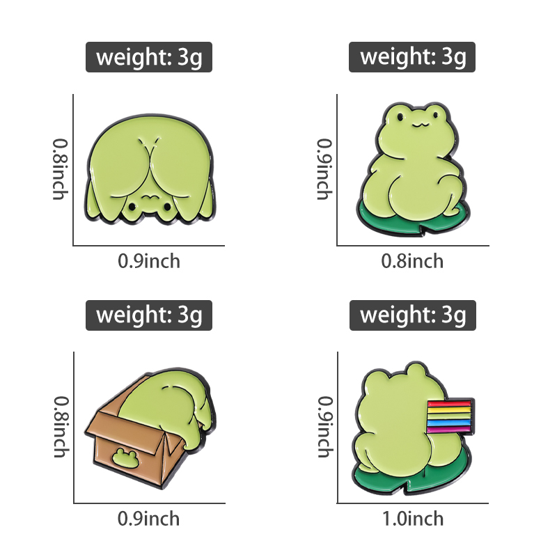 Cute Green Frog Enamel Pins Cu - Embroidery Fish avis et prix