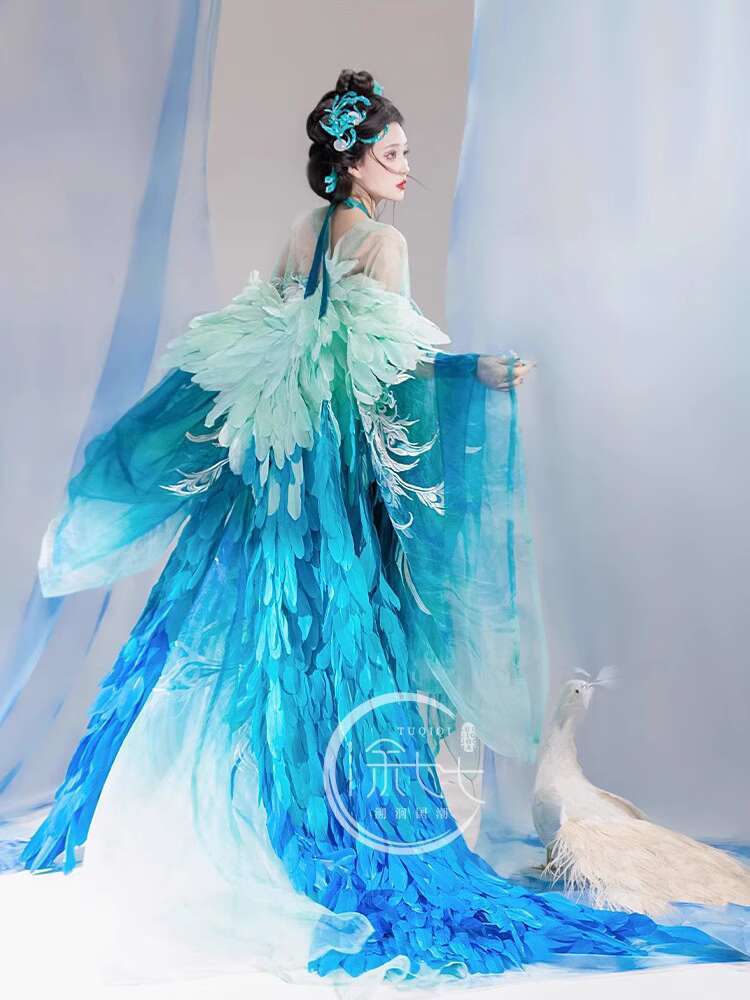 New Peacock Hanfu Womens fashi - Embroidery Cotton Shirt avis et prix
