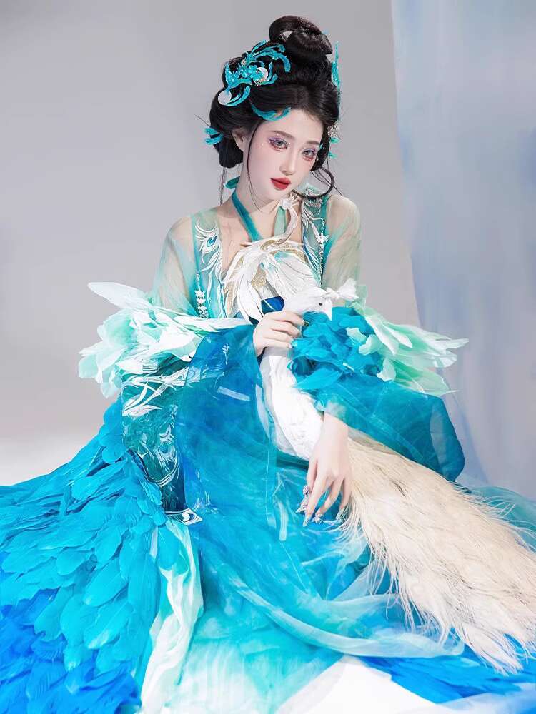 New Peacock Hanfu Womens fashi - Embroidery Cotton Shirt avis et prix