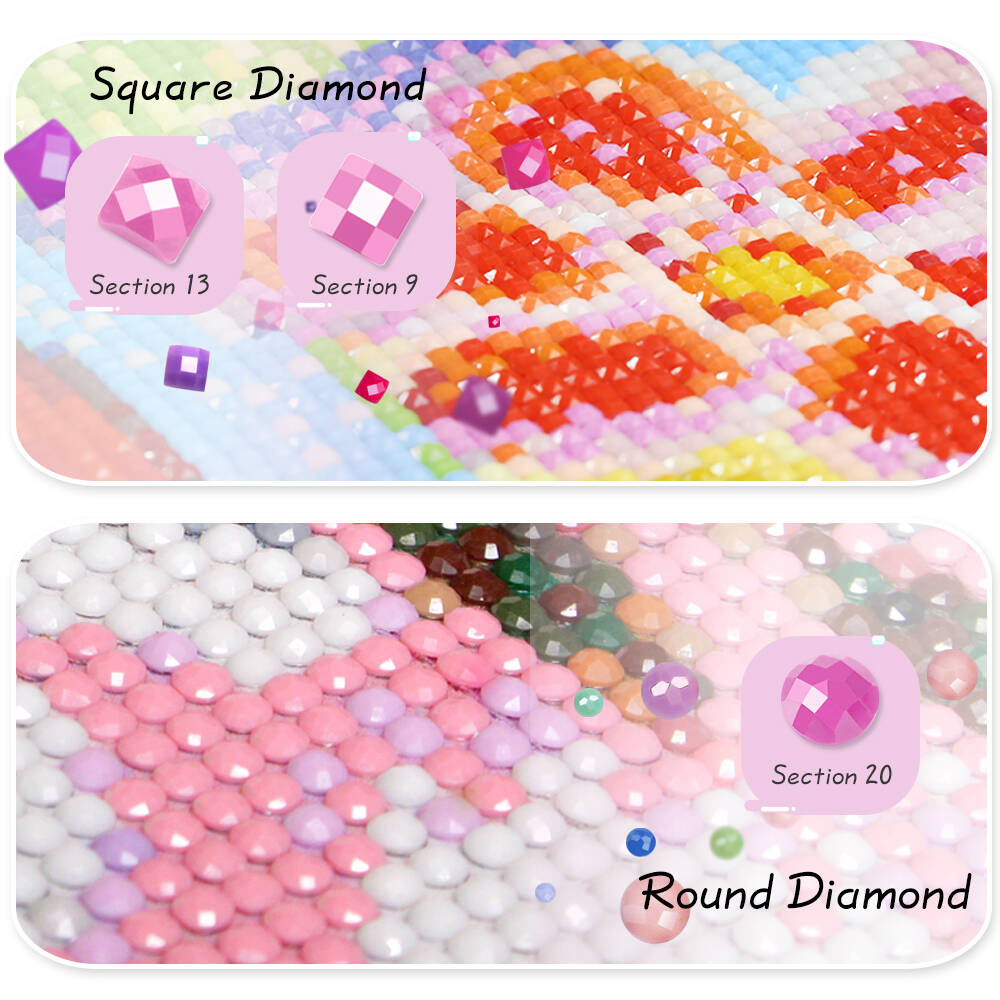 Full Square Round Diamond Pain - Embroidery Roses avis et prix