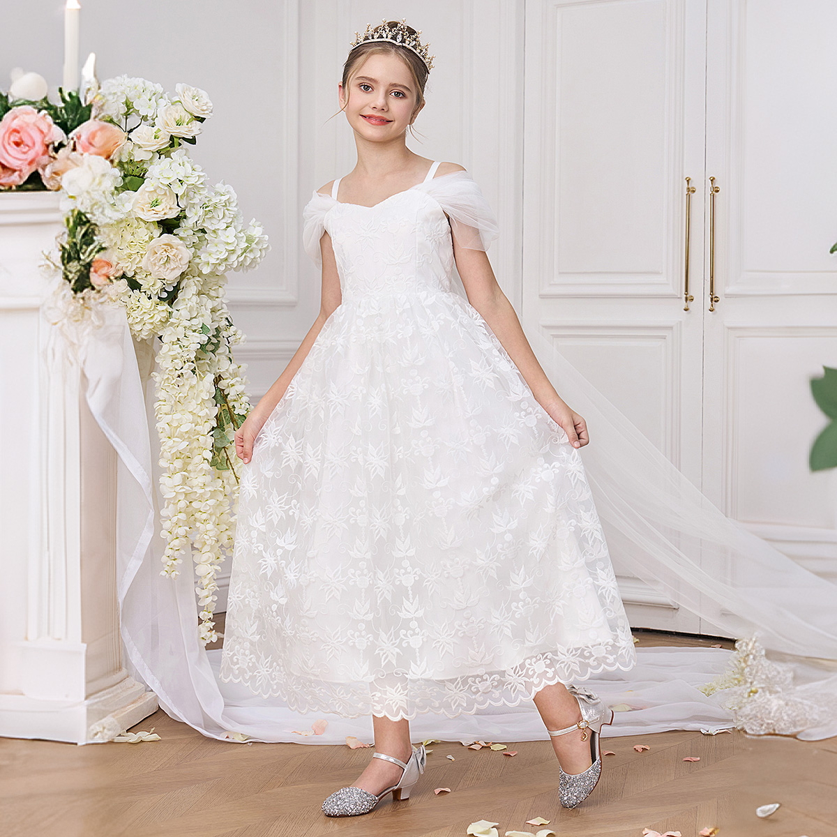 Elegant White Bridesmaid Party - Embroidery White Dress avis et prix