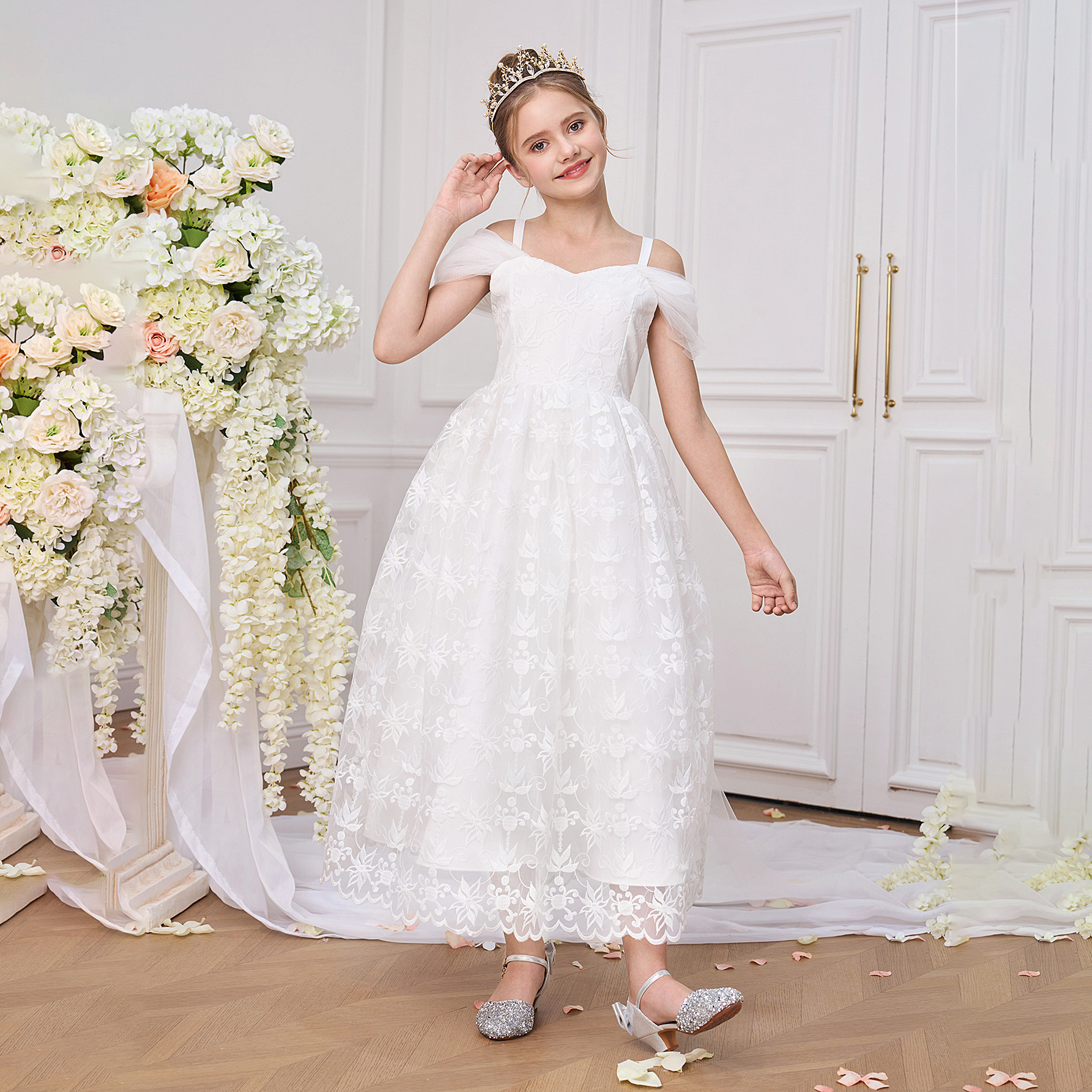 Elegant White Bridesmaid Party - Embroidery White Dress avis et prix