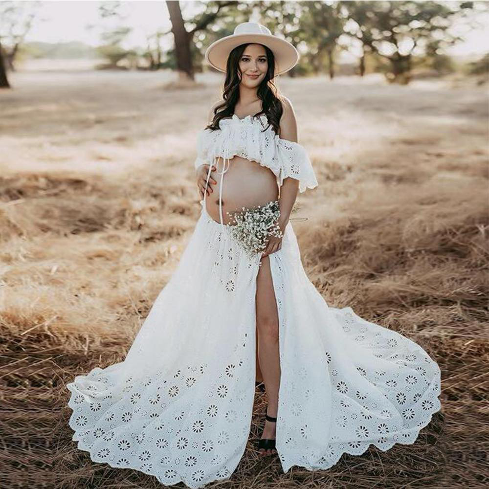 Plus Size Maternity Dresses Ph - Embroidery White Dress avis et prix