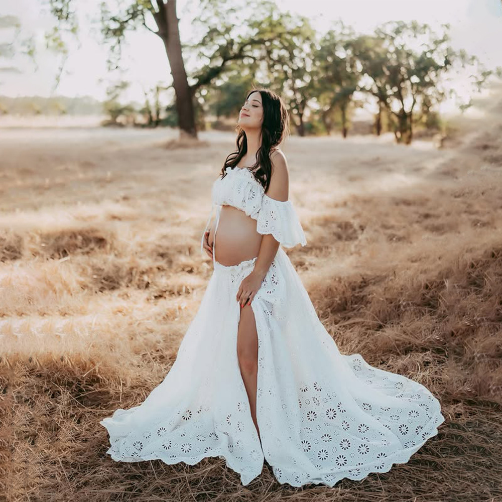 Plus Size Maternity Dresses Ph - Embroidery White Dress avis et prix